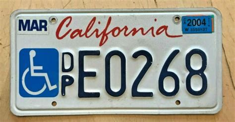 california disabled person handicapped license plate dp e 0268 ca wheelchair ebay