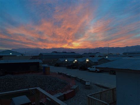 Bagram Afghanistan Sunset Outside My Office 2011 Sunset Military