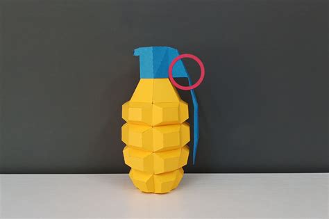 Diy Hand Grenade 3d Papercraft By Paper Amaze Thehungryjpeg