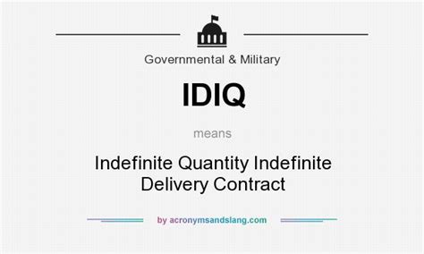 Idiq Indefinite Quantity Indefinite Delivery Contract In Government