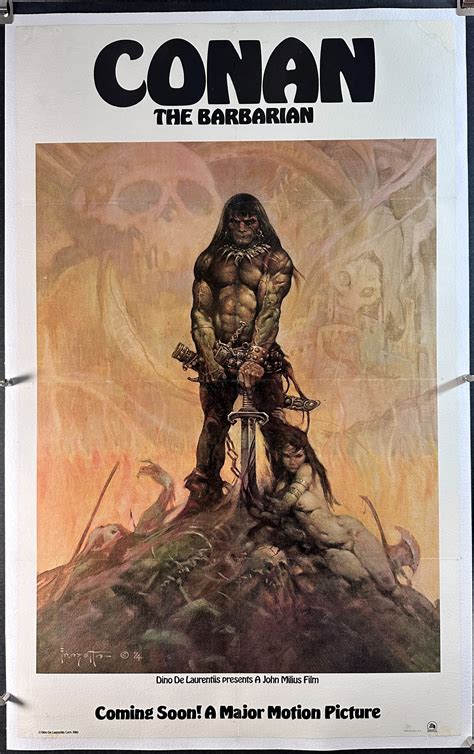 Conan The Barbarian Original Frank Frazetta Linen Backed Movie Poster
