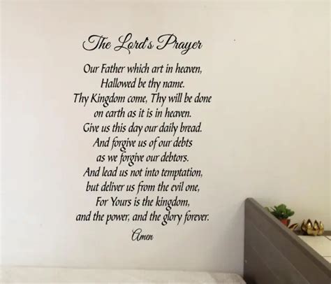 The Lords Prayer Wall Sticker Vinyl Decals Art Home Decor Lettering