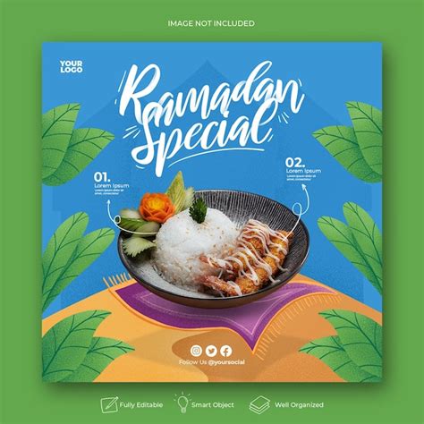 Premium Psd Special Ramadan Menu Instagram Social Media Banner