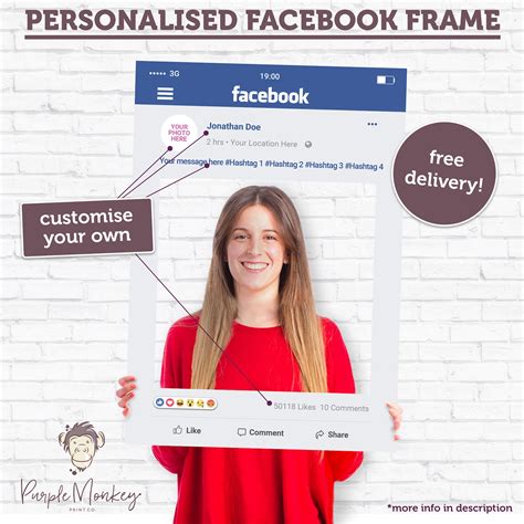 Personalised Selfie Frame Custom Facebook Birthday Wedding Etsy