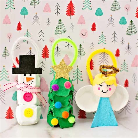 Egg Carton Christmas Ornaments Preschool Christmas Crafts Kids