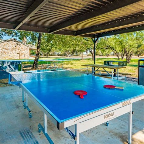 There are plenty of ways to build an outdoor ping pong table, from concrete to wood to metal, but we chose this method for its costliness, durability and . Outdoor Ping Pong | Open air, Spicewood, Outdoor