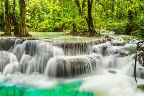 Waterfall Forest River Emerald Hd Wallpaper Peakpx
