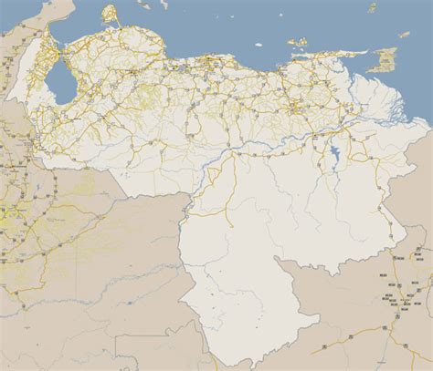 Large Road Map Of Venezuela With Cities Venezuela Large Road Map With