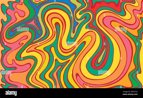 Psychedelic Colorful Waves Fantastic Art With Decorative Texture