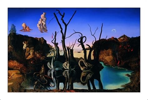 Salvador Dali Reflection Of Elephants Art Print Buy At Europosters