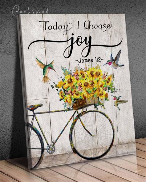Hippie Style Canvas Today I Choose Joy Sunflower Version Wall Art Ca