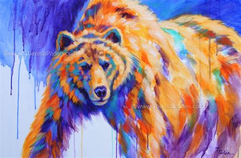 Daily Painters Abstract Gallery Colorful Abstract Bear Painting By