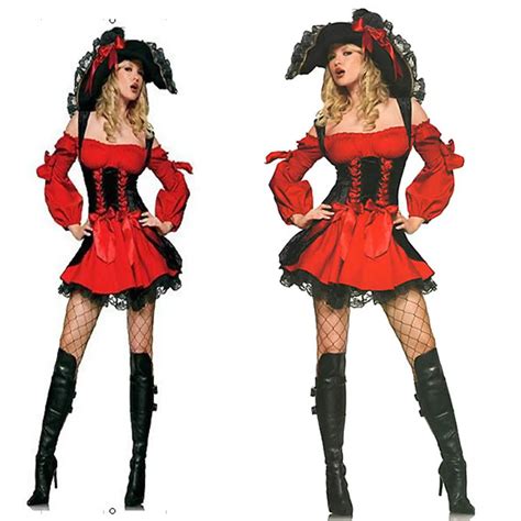 buy new arrival sexy adult red halloween pirate witch costume cosplay fantasias