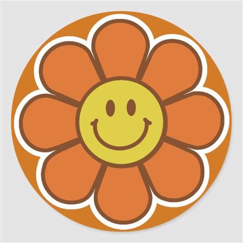 Smiley Flower Stickers Orange Aesthetic Stickers Stickers Collage My