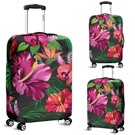 Hibiscus Hawaiian Design Print Pattern Luggage Cover Protector Jorjune