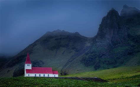 Mirror Image Vik I Myrdal Church Vik Iceland Photograph By