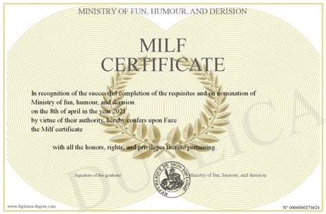Milf Certificate