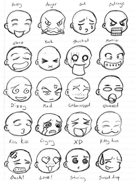 Emoticons Sheet 1 By Geomanceredg Drawing Cartoon Faces Chibi Drawings