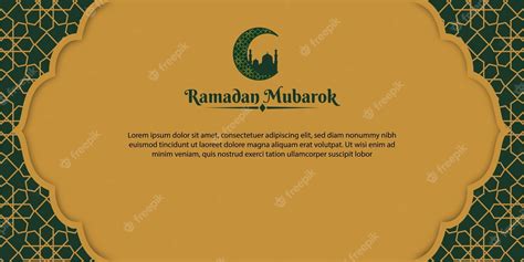 Premium Vector Ramadan Mubarak Banner Or Frame Horizontal Background