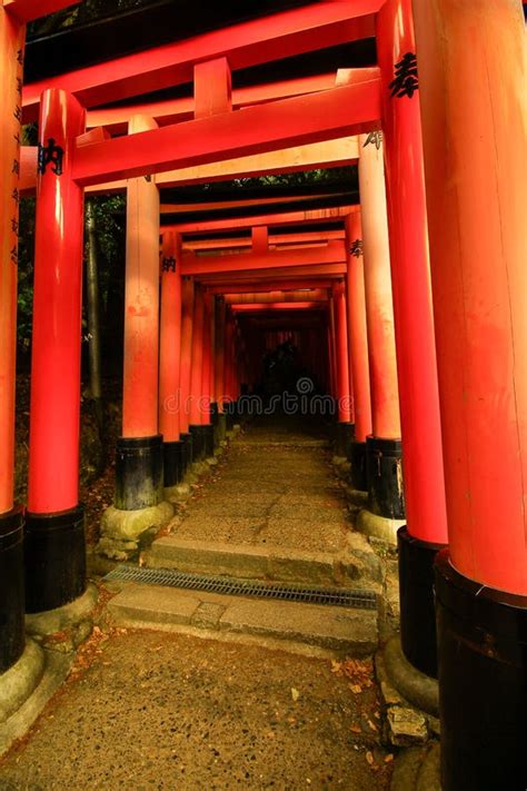 Red Torii Gates In Fushimi Inari Shrine In Kyoto Japan Stock Photo