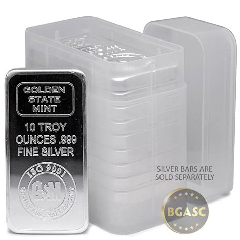 10 Oz Silver Bar Storage Tubes Silver Stackers