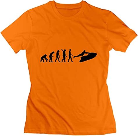 Evolution Jet Ski Funny Tshirts Orange Au Clothing Shoes