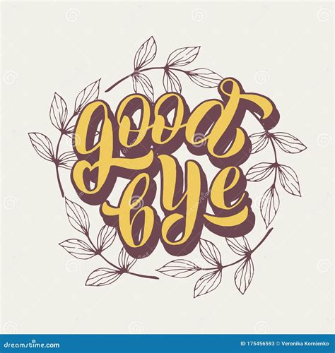 Goodbye Typography Text Lettering Farewell Party Banner Postcard