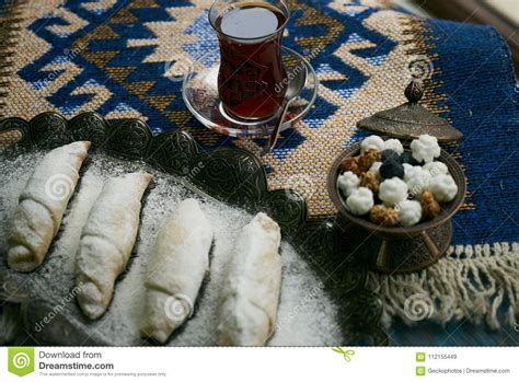 Mutaki Roll Cake With Walnuts And Sugar Powder Stock Image Image Of