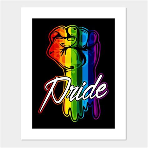 gay pride rainbow fist lgbt poster home decor wall art print etsy