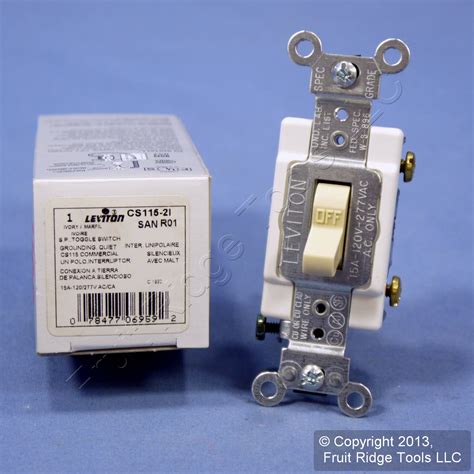 Leviton Ivory Commercial Toggle Wall Light Switch Single Pole 15a Cs115