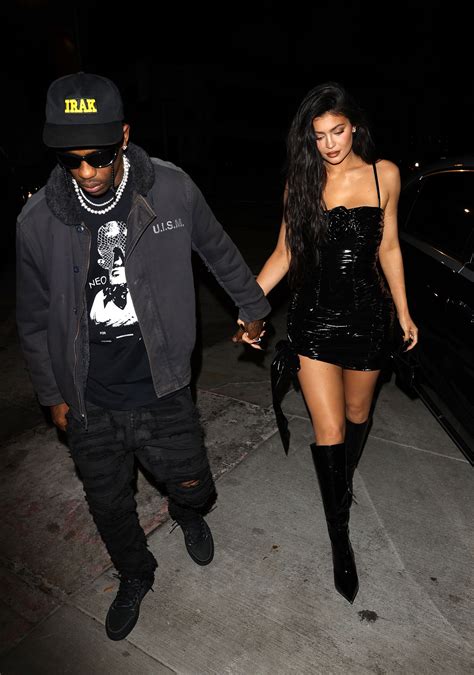 Kylie Jenner Wore A Skin Tight Vinyl Mini Dress For A Night Out With