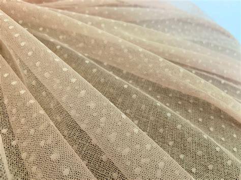 Skin Tone Tulle Fabric With Polka Dot Etsy