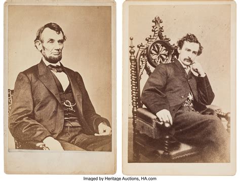 Abraham Lincoln And John Wilkes Booth Pair Of Rare Cabinet Card Lot