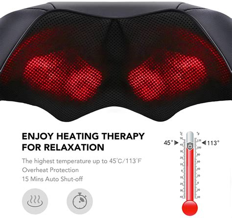 Naipo Shiatsu Back And Neck Massager With Heat 3d Deep Kneading Massag