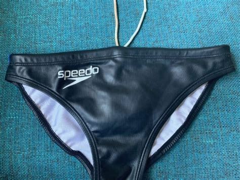 Speedo Japanese Water Polo Suit Men Brief Swimsuit Rubber Wet Look