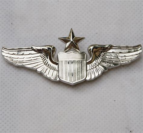 Usaf Us Air Force Senior Pilot Metal Wing Badge Insignia Silver 32209