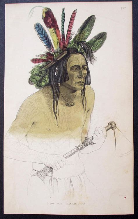 1859 Mato Tope Mandan Indian Native American North Mandan Indians