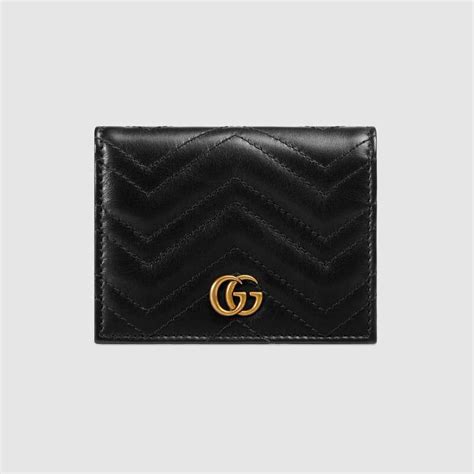 Gucci Gg Unisex Gg Marmont Card Case Wallet In Matelassé Chevron