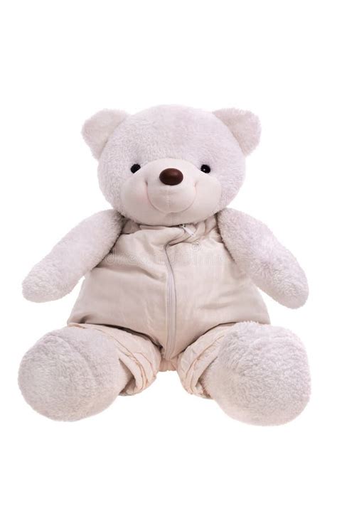 White Teddy Bear Isolated Over White Stock Photo Image Of Close Wear
