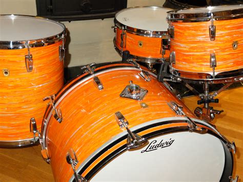 Ludwig Vintage 1969 Mod Orange Drum Percussion For Sale Plektrum