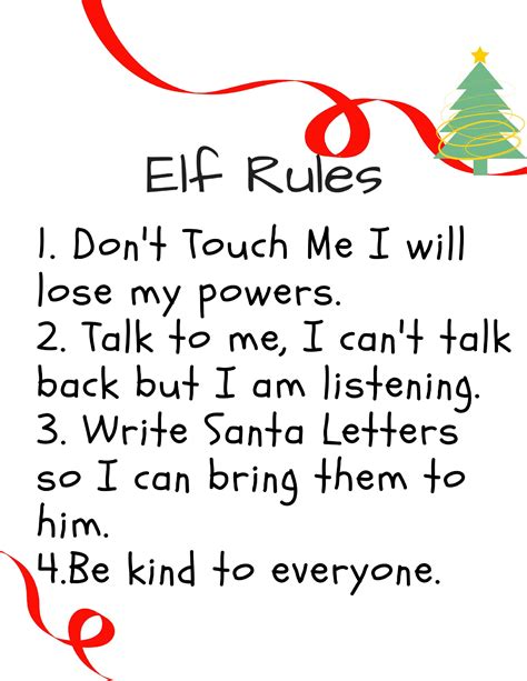 Elf On The Shelf Rules Printable Elf On Shelf Letter Christmas Elf