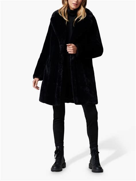 Forever New Alexis Faux Fur Coat Black