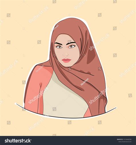 Hijab Girl Vector Art Vexel Cartoon Stock Vector Royalty Free