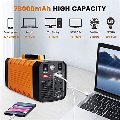 288wh 500w Portable Power Station Solar Generator Rechargeable Backup