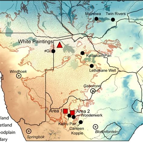 Map Of Kalahari Desert Boundary Major Cities Annual Rainfall And