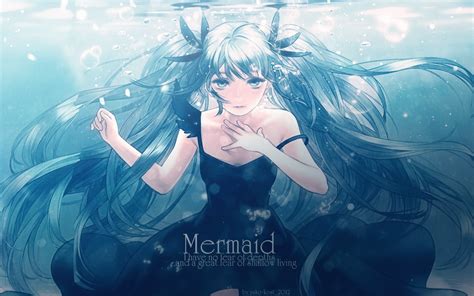 Mermaid Anime Poster Anime Vocaloid Hatsune Miku Hd Wallpaper