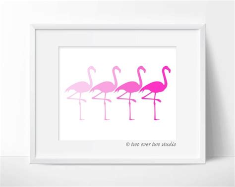 Flamingos Print In Shades Of Pink Printable Art For Baby