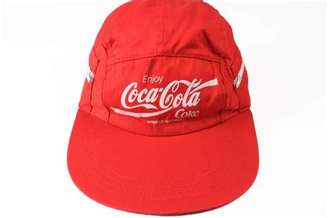 Vintage Coca Cola Cap One Size Red Big Logo Hat Authentic Etsy