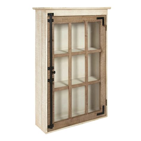 Kate And Laurel Hutchins Decorative Farmhouse Wood Wall Storage Cabinet