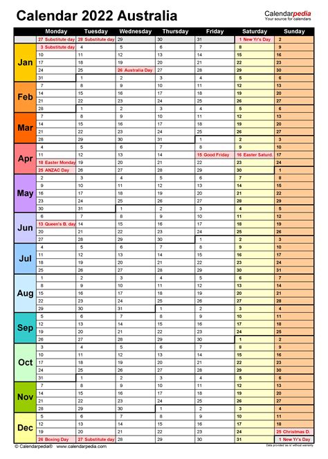 Printable 2022 Calendar Australia Printable Calendar 2023